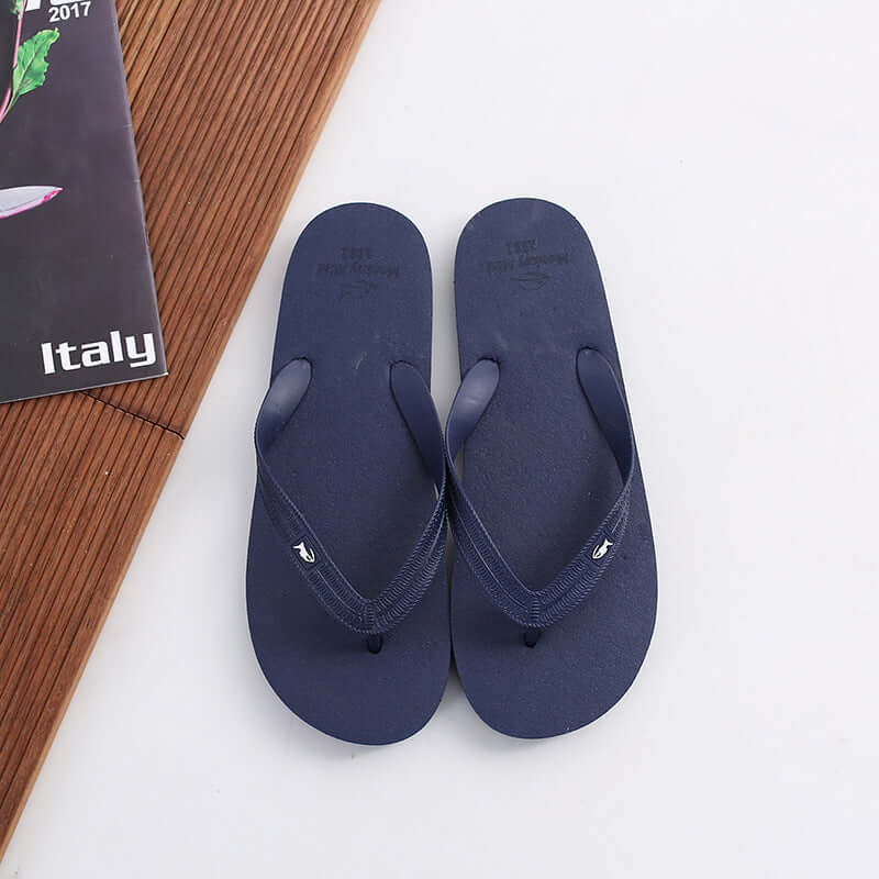 Solid color wild couples flip toile shoes summer human words hairdressing men and women beach shoes women's sandwich shoes