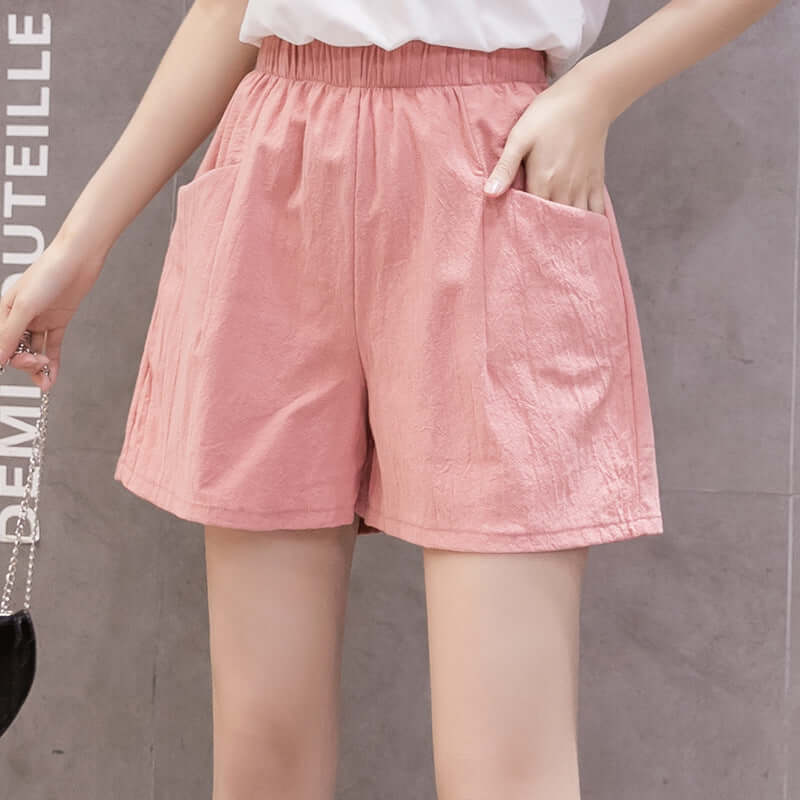 Casual thin section 2020 new cotton linen shorts female high waist summer cotton loose thin Korean version of the three-point hot pants summer