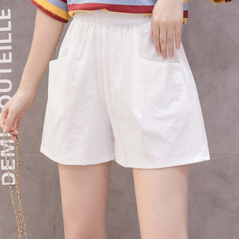 Casual thin section 2020 new cotton linen shorts female high waist summer cotton loose thin Korean version of the three-point hot pants summer