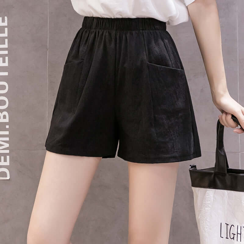 Casual thin section 2020 new cotton linen shorts female high waist summer cotton loose thin Korean version of the three-point hot pants summer