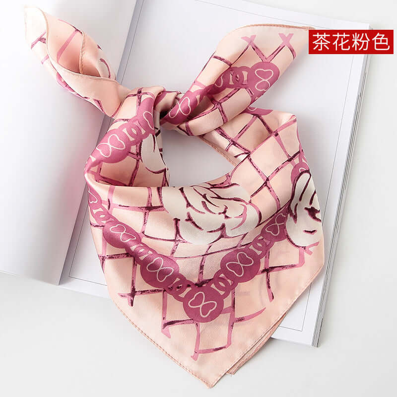 2020 new print small square towel female spring and autumn decoration silk small square towel multi-purpose silk scarf beach towel