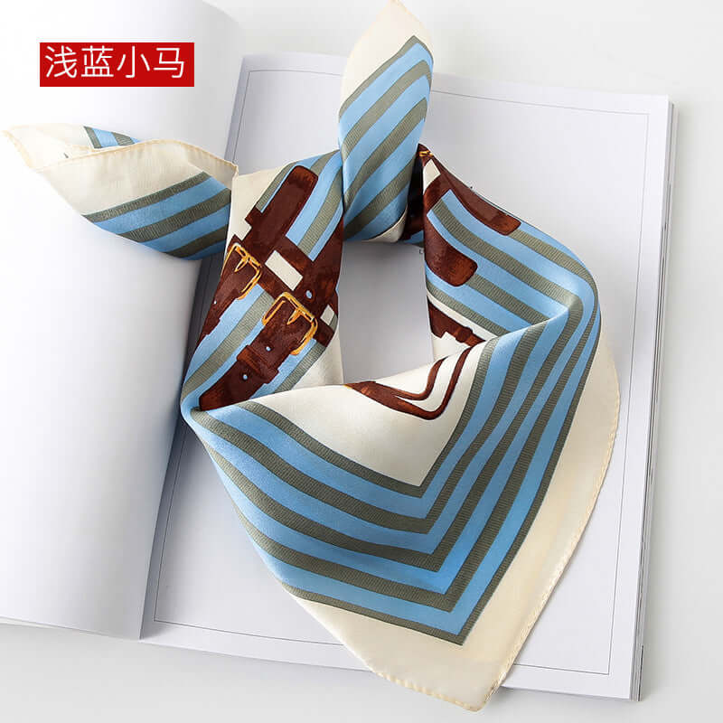 2020 new print small square towel female spring and autumn decoration silk small square towel multi-purpose silk scarf beach towel