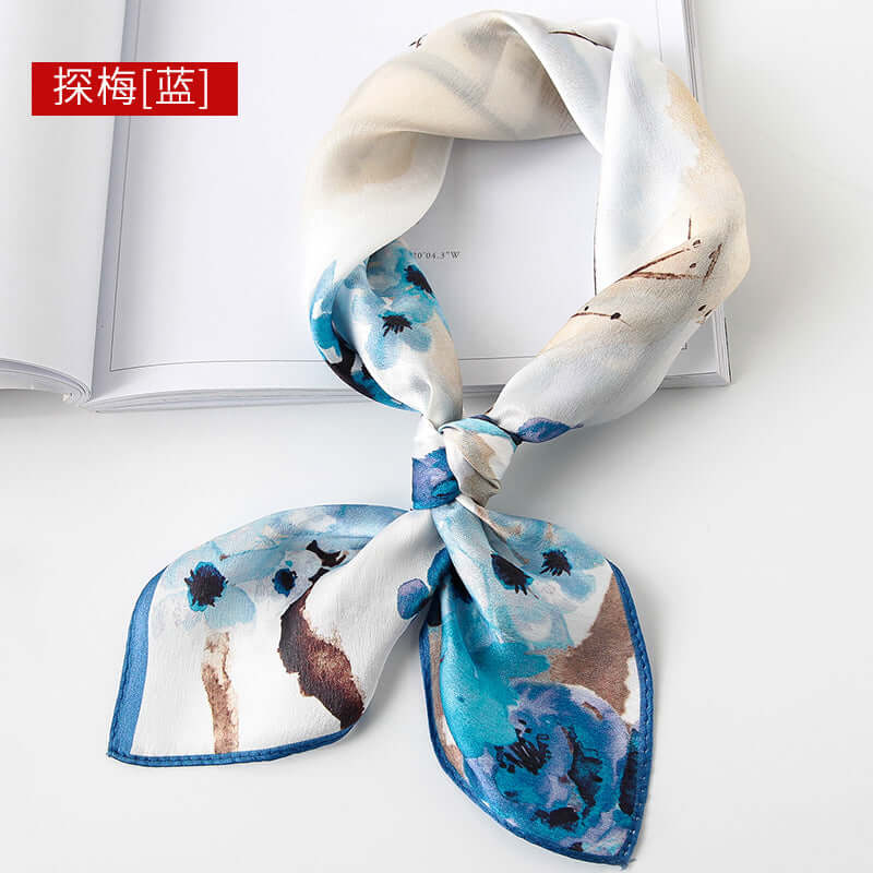 2020 new print small square towel female spring and autumn decoration silk small square towel multi-purpose silk scarf beach towel