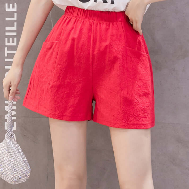 Casual thin section 2020 new cotton linen shorts female high waist summer cotton loose thin Korean version of the three-point hot pants summer