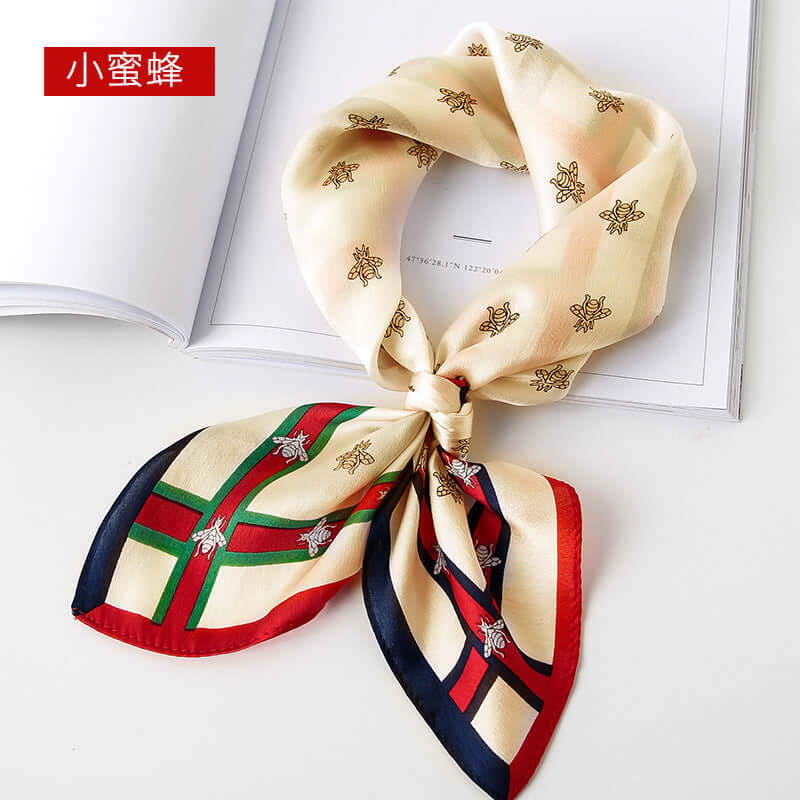 2020 new print small square towel female spring and autumn decoration silk small square towel multi-purpose silk scarf beach towel