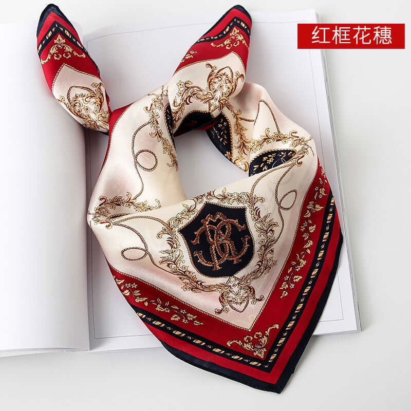 2020 new print small square towel female spring and autumn decoration silk small square towel multi-purpose silk scarf beach towel