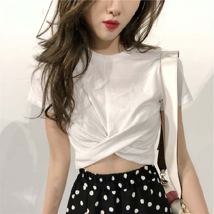Short Sleeve T-Shirt Female 2021 Xia Korean version of the new loose student solid color blouse black foreign trade women's clothing