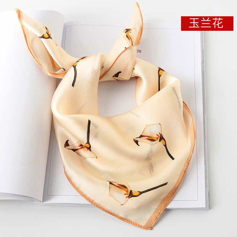 2020 new print small square towel female spring and autumn decoration silk small square towel multi-purpose silk scarf beach towel