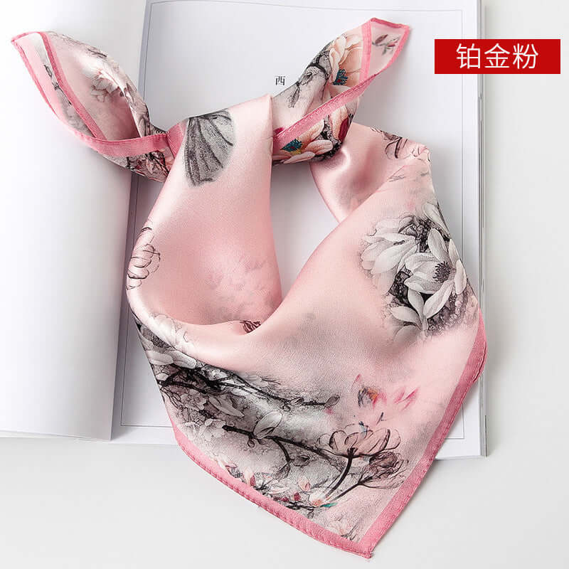 2020 new print small square towel female spring and autumn decoration silk small square towel multi-purpose silk scarf beach towel