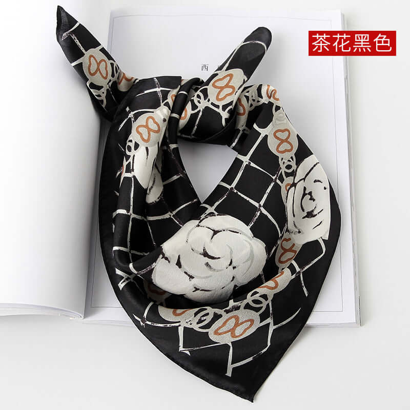 2020 new print small square towel female spring and autumn decoration silk small square towel multi-purpose silk scarf beach towel