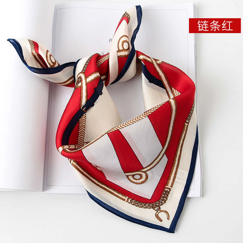 2020 new print small square towel female spring and autumn decoration silk small square towel multi-purpose silk scarf beach towel