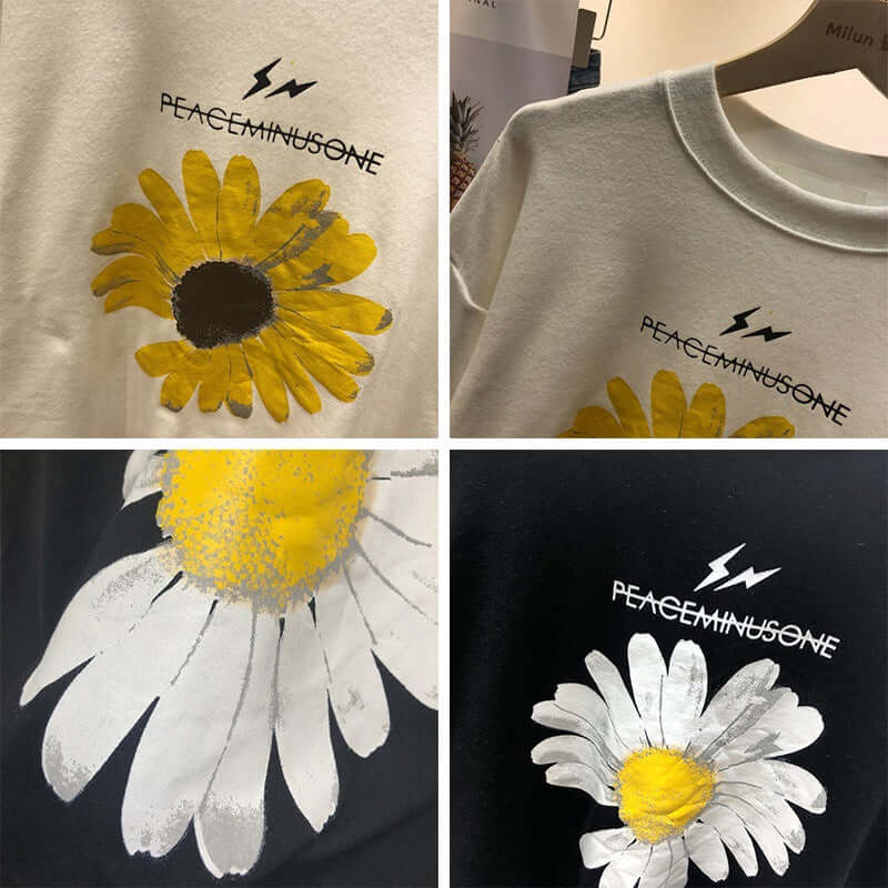 Net red super fire short sleeve small daisy t-shirt female half sleeve 2021 new Korean version of the loose clothes INS tide summer