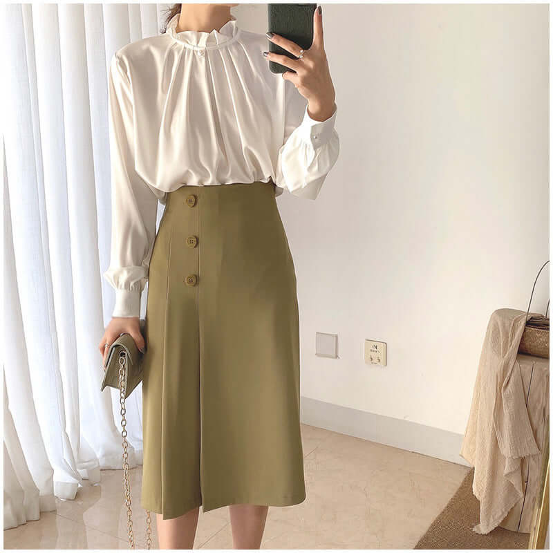 Thirteen lines of light luxury women's clothing wild bag hips temperament skirt elegant high waist long skirts Q1939