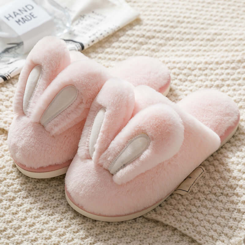 Fun Cotton Slippers - Women's Seasonal Plush Warm Comfort Bunny Ears