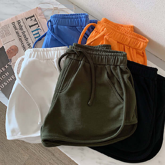 spring and summer wear new Korean version high waist slim sports hot pants solid color student all-match casual shorts women's trend