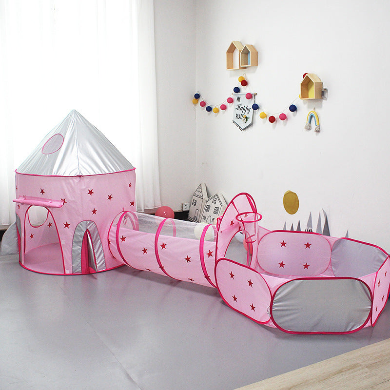 New children's tent girl models space cap three-piece marine ball pool fence indoor tent game house