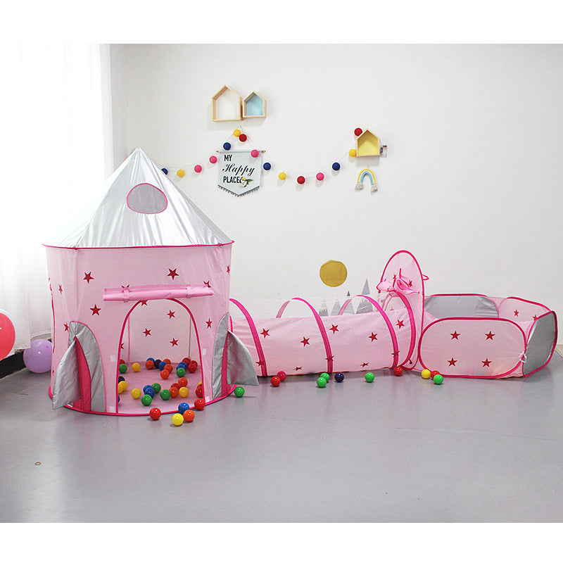 New children's tent girl models space cap three-piece marine ball pool fence indoor tent game house