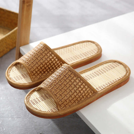 New home couple slippers sandy beach indoor and outdoor sloped wood floor silent thick bottomless sandals men and women