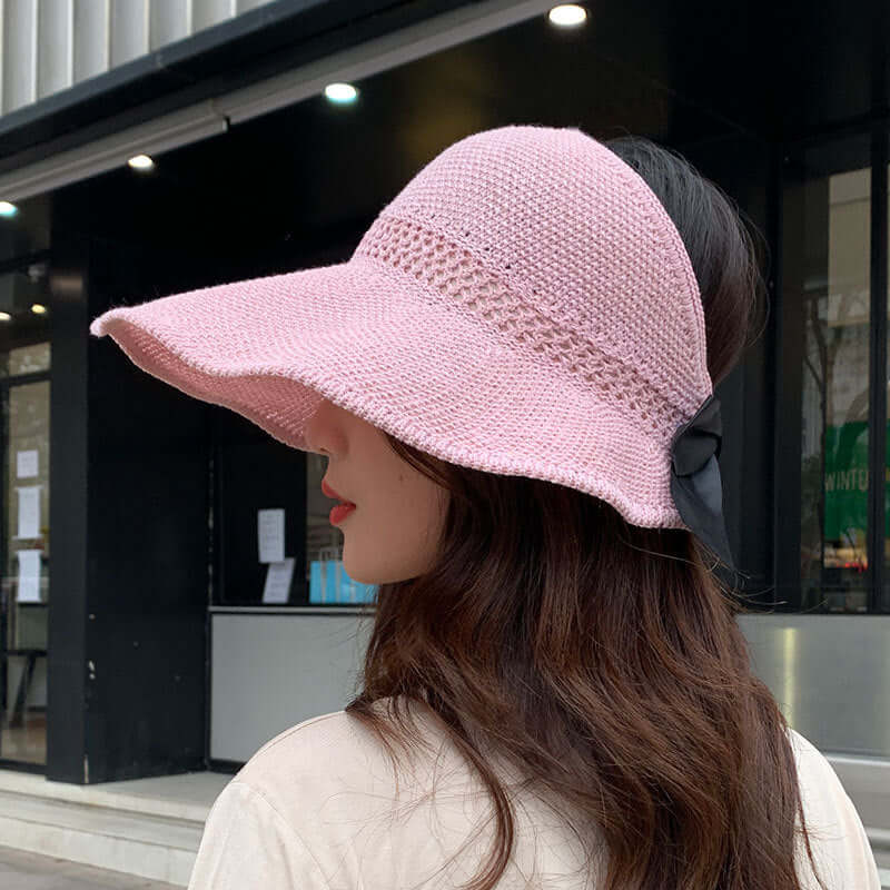 Grass hat female summer Korean version of sunscreen air top sun visor beach bonnet