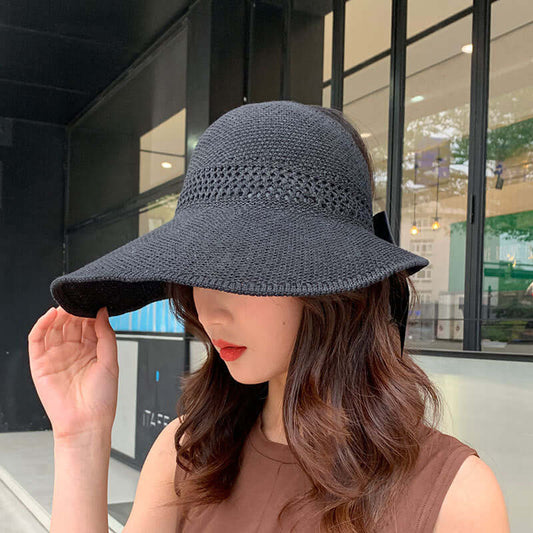 Grass hat female summer Korean version of sunscreen air top sun visor beach bonnet