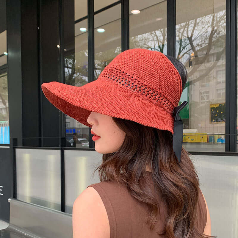 Grass hat female summer Korean version of sunscreen air top sun visor beach bonnet