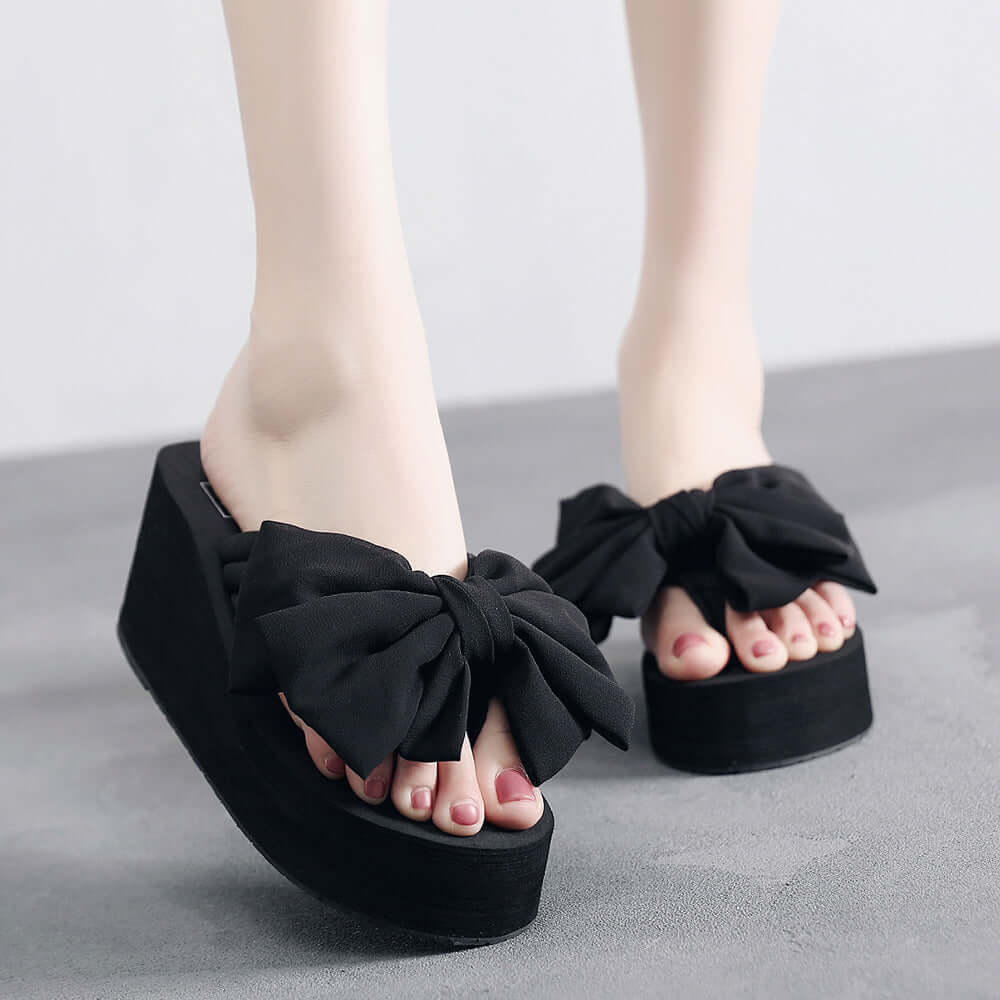 Cross-border hot girls fashion wear casual sandals Wish fashion new elegant bow cool slippers