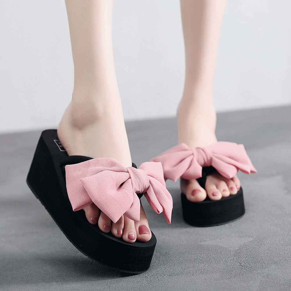 Cross-border hot girls fashion wear casual sandals Wish fashion new elegant bow cool slippers