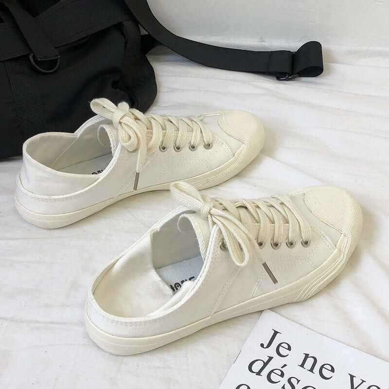 2021 spring new breathable Korean version of the two-wear pediced foot canvas shoes female students Korean shell head wild lazy shoes