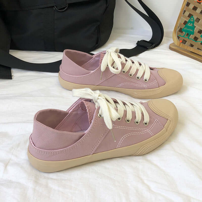 2021 spring new breathable Korean version of the two-wear pediced foot canvas shoes female students Korean shell head wild lazy shoes