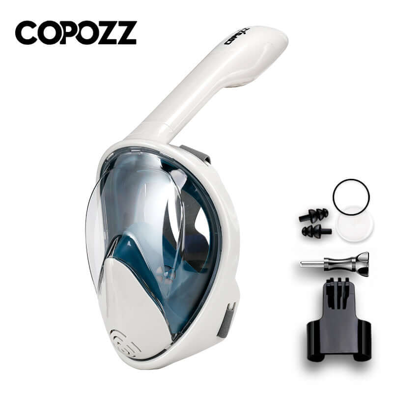 COPOZZ snorkeling three-treasure mask full-face diving mirror full-dry snorkel children's adult swimming equipment