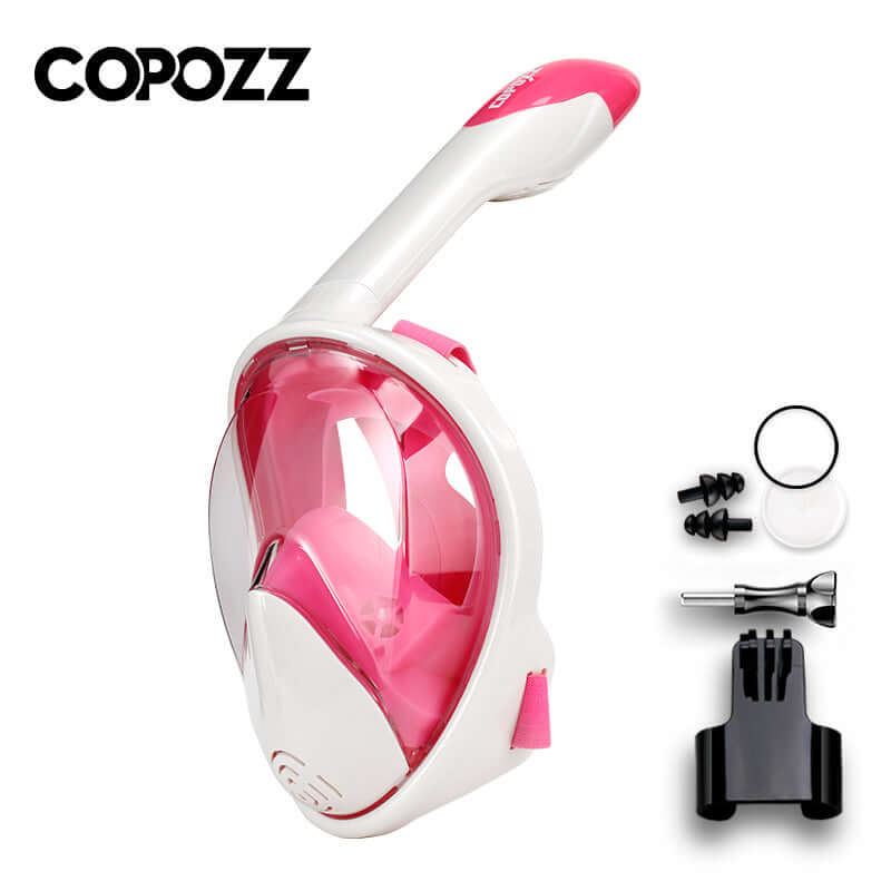 COPOZZ snorkeling three-treasure mask full-face diving mirror full-dry snorkel children's adult swimming equipment