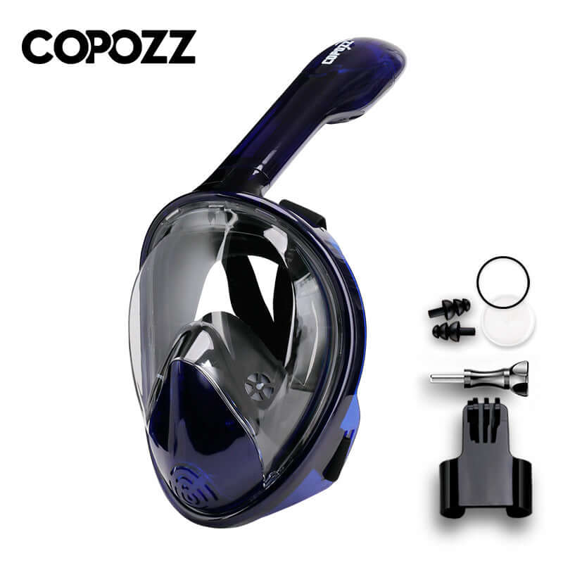 COPOZZ snorkeling three-treasure mask full-face diving mirror full-dry snorkel children's adult swimming equipment