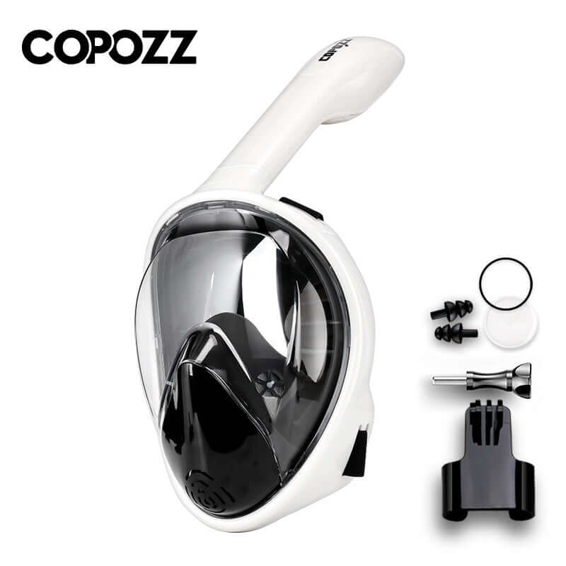 COPOZZ snorkeling three-treasure mask full-face diving mirror full-dry snorkel children's adult swimming equipment