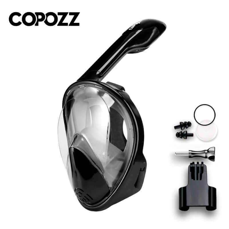 COPOZZ snorkeling three-treasure mask full-face diving mirror full-dry snorkel children's adult swimming equipment