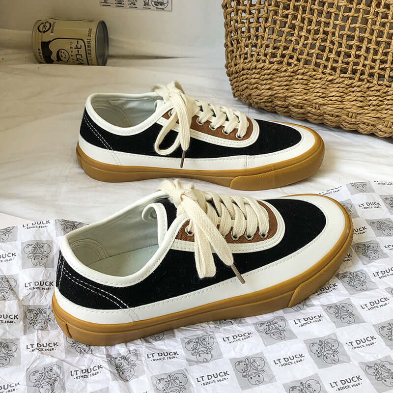 Lightning 2021 spring new low-race classic tape canvas shoes female student street shooting retro small Korean version of the Hong Kong wind