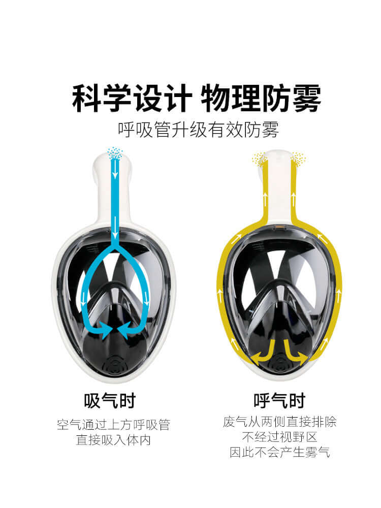 COPOZZ snorkeling three-treasure mask full-face diving mirror full-dry snorkel children's adult swimming equipment