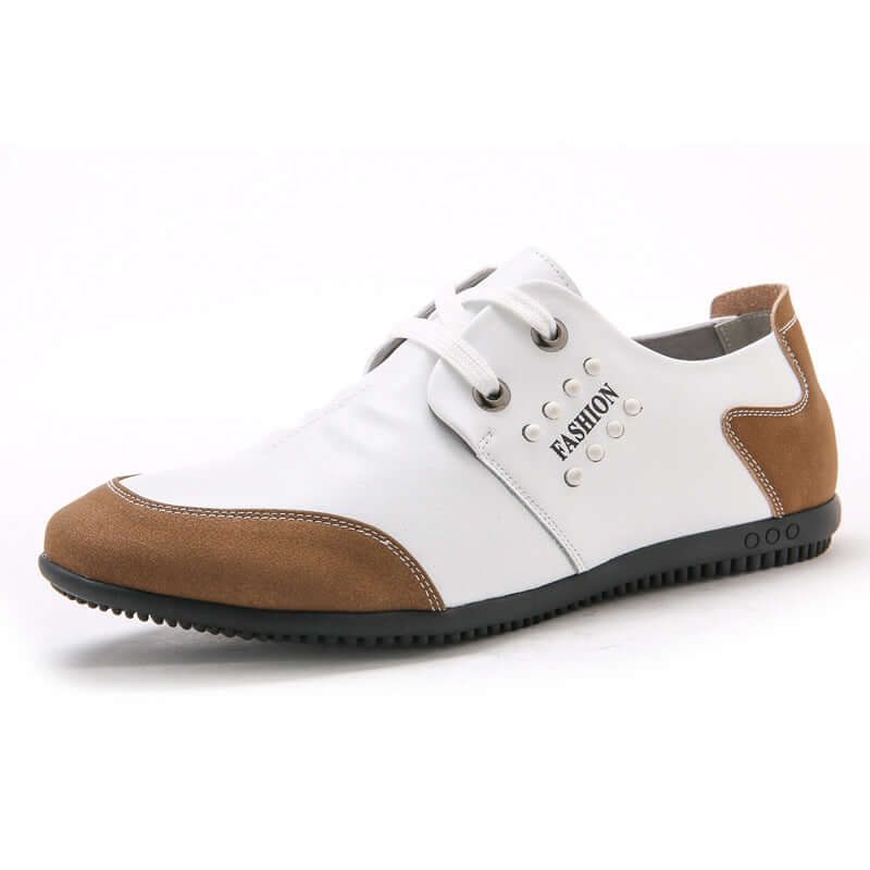 New white men's shoes, driver, shoes, men's soft, casual beans, young shoes, young shoes, men, one generation