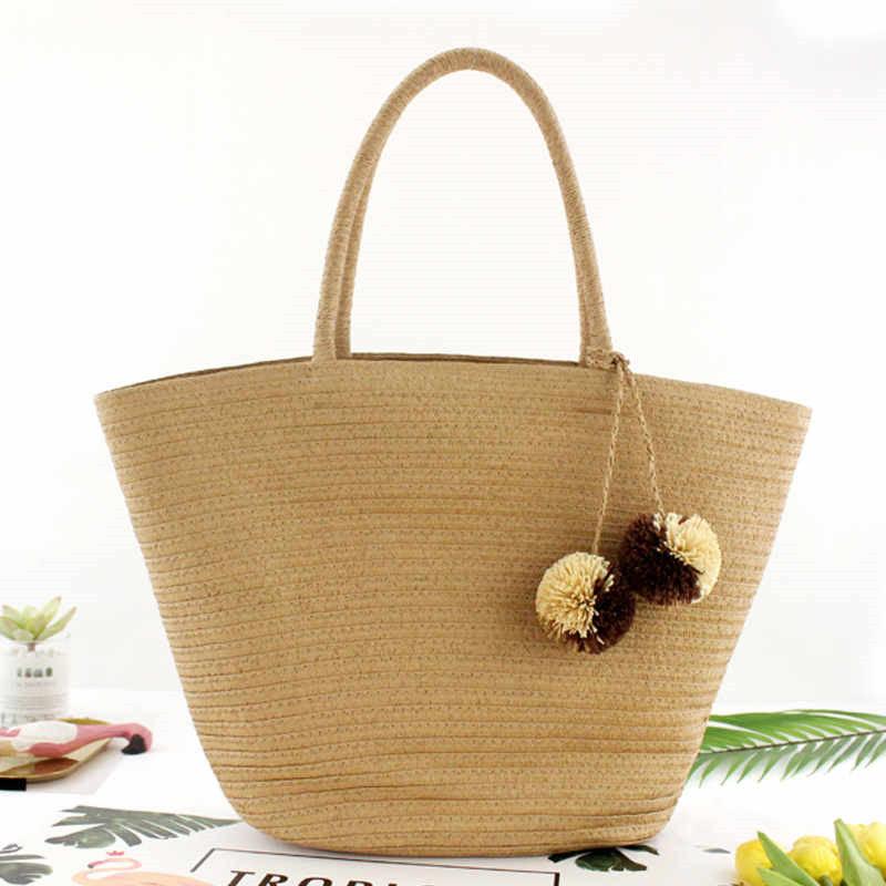 Retro Casual Straw Beach Bag