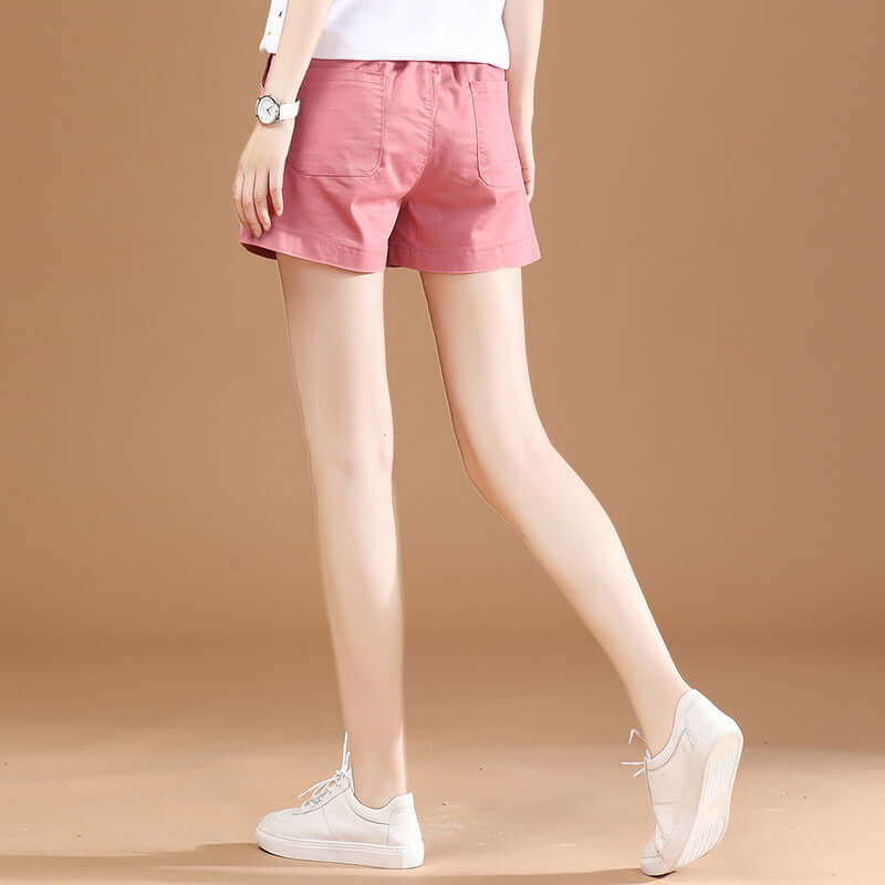 Small daisy white sports shorts female summer loose straight wide legs high waist tide tide casual pants thin section PT256