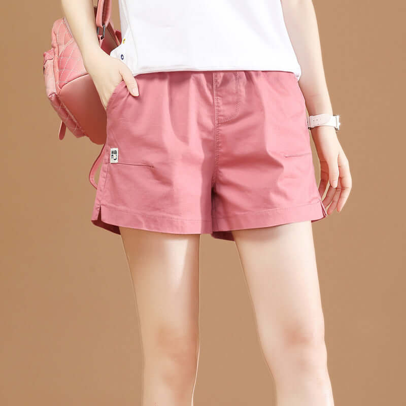 Small daisy white sports shorts female summer loose straight wide legs high waist tide tide casual pants thin section PT256