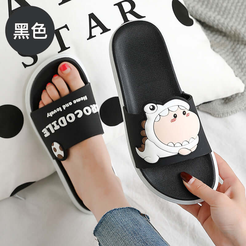 Summer cartoon spreading slippers female outdoor bathroom bathing non-slip home home couple men's cute sandals