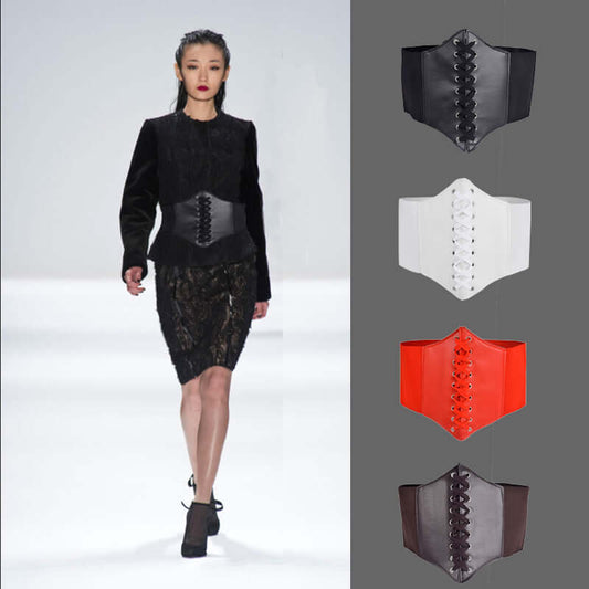 The new fashion Korean version of the shirt simple constrained waist loose wide belt female decoration skirt outside the waist sealed