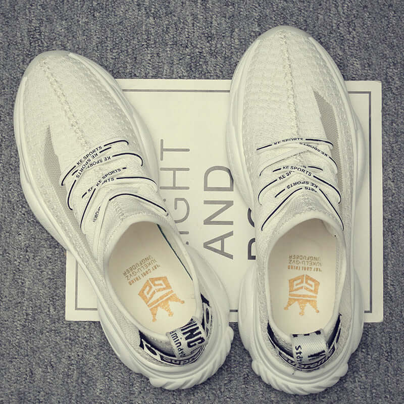 Men's shoes flying weave breathable white shoes coconut trend sports shoes 2021 spring new casual shoes wild old shoes