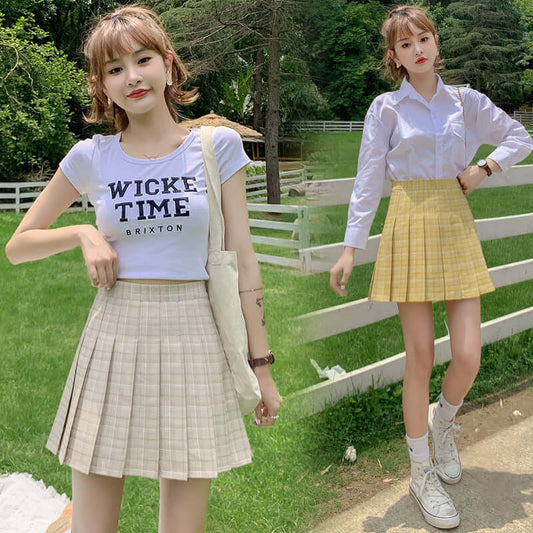 Pleated skirt female student short skirt autumn and winter 2021 new high waist A word Korean version of the style pion skirt spring and summer skirt