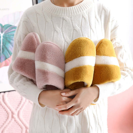 Cozy Winter Rabbit Fur Slippers