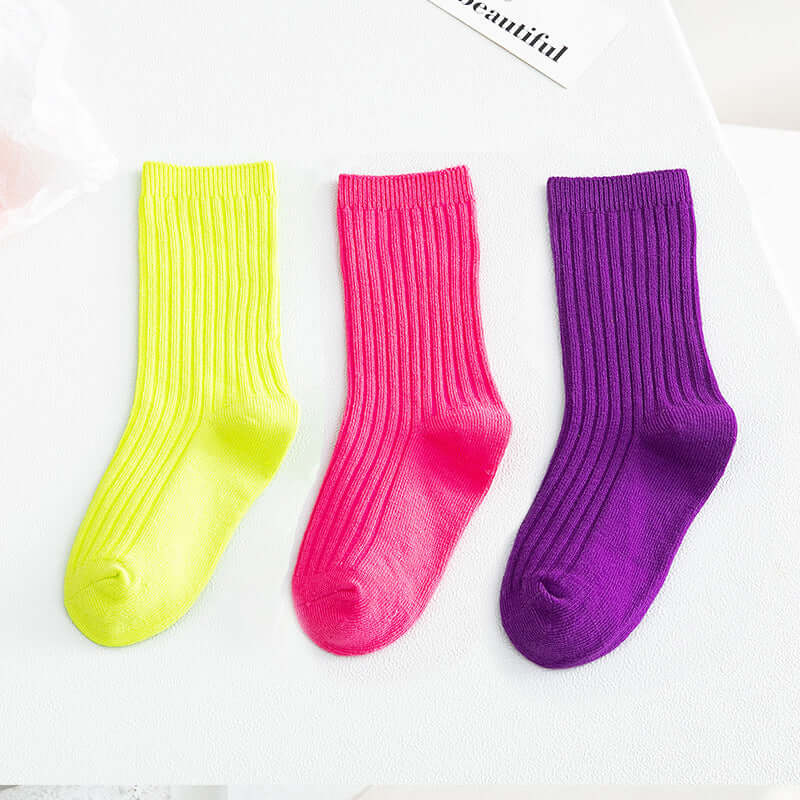 Children's socks wholesale autumn and winter new Japanese solid color children's socks stack of stockings baby boy girls in stockings