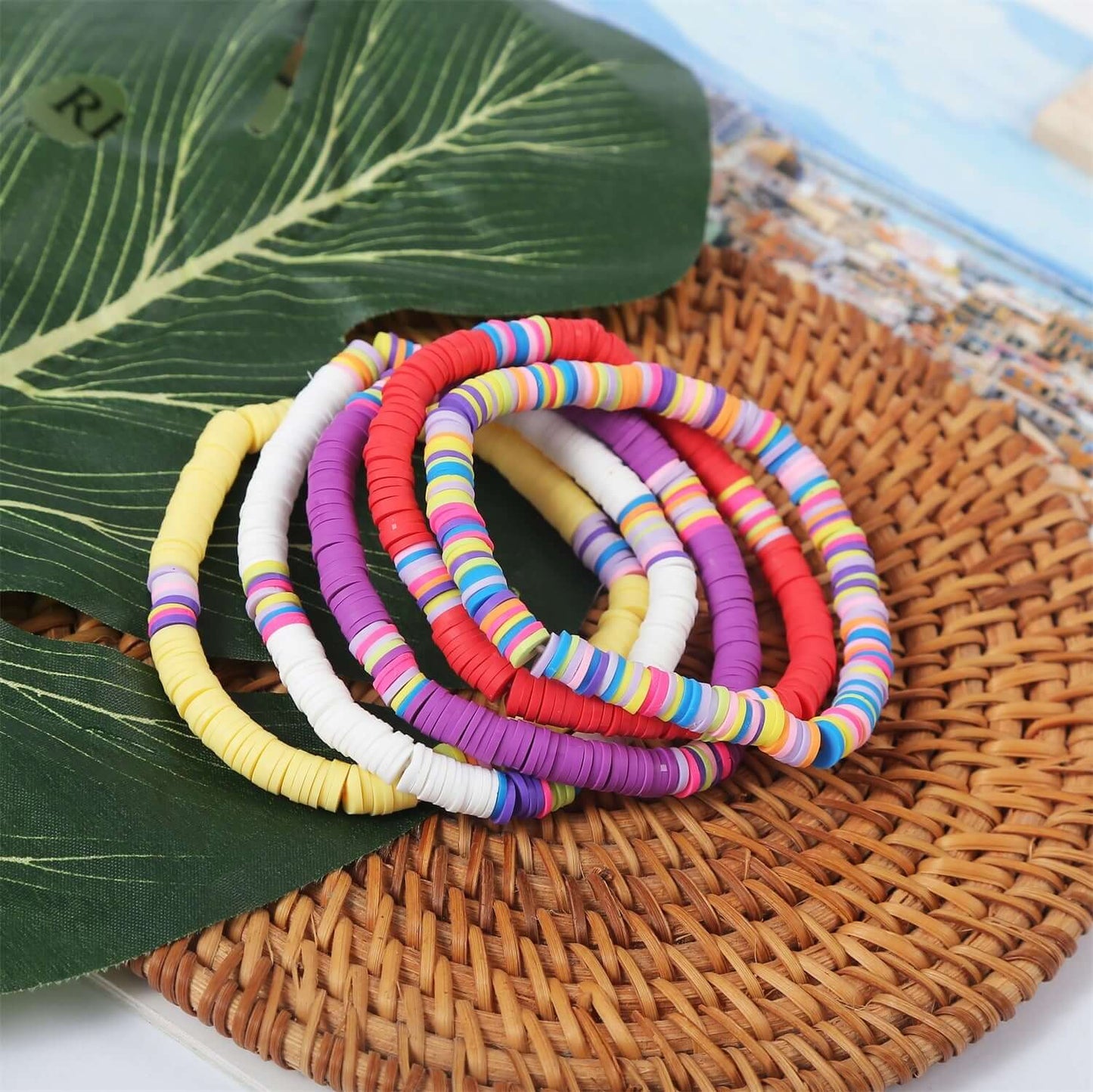 Europe and the United States cross-border explosion jewelry Bohemian beach mixed color soft ceramic wafer bracelet female Bracelets