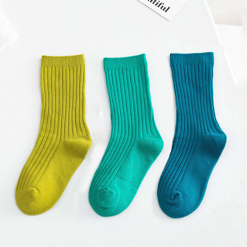 Children's socks wholesale autumn and winter new Japanese solid color children's socks stack of stockings baby boy girls in stockings