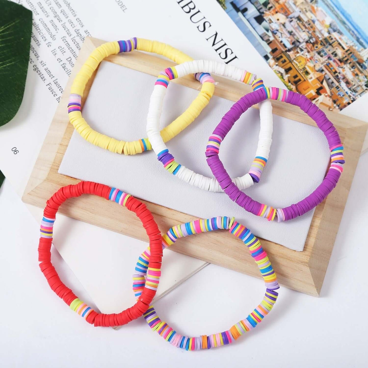 Europe and the United States cross-border explosion jewelry Bohemian beach mixed color soft ceramic wafer bracelet female Bracelets