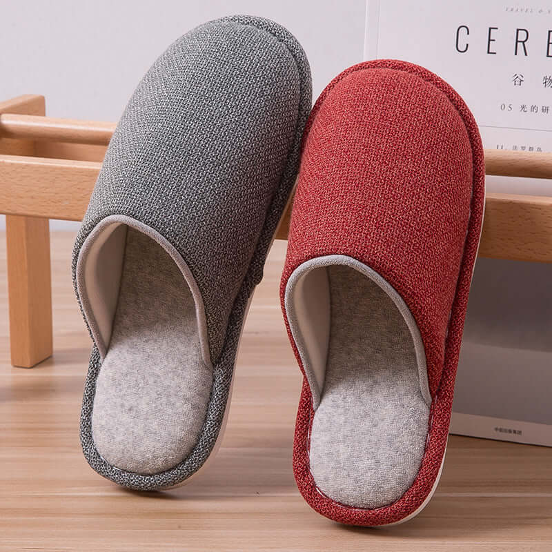 Women's Cotton Slippers - Comfy Indoor Non-Slip